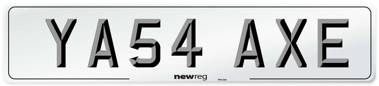 YA54 AXE Number Plate from New Reg